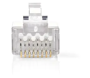Nedis RJ45 konektor CAT6 transparentní / Konektor / STP stíněný / pozlacené kontakty / přímý / 10 ks