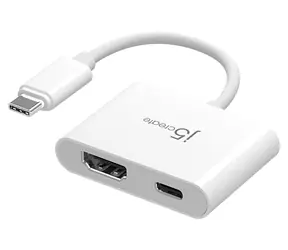 J5Create USB-C HDMI Power Delivery adaptér bílá / Adaptér / 4K / USB-C / kabel 0,82 m