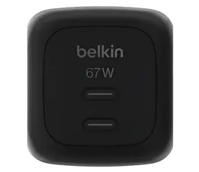 Belkin BOOST CHARGE černá / Nabíječka / 2x USB-C / 67W / PD / PPS