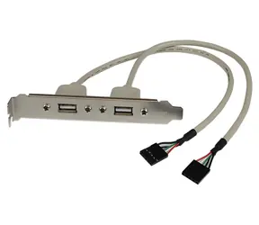 StarTech USB slotový panel adaptér stříbrná / Redukce / 2x USB-A / IDC / 0,29 m