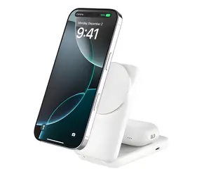 Belkin BOOST CHARGE PRO Qi2 bílá / Bezdrátová skládací nabíječka 2v1 / magnetická / 25W