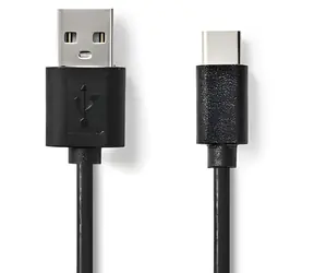 Nedis USB 2.0 kabel černá / USB-A - USB-C / 480 Mbps / 5 W / 1 m