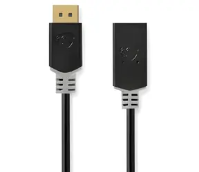 Nedis DisplayPort na HDMI kabel antracit / Kabel DisplayPort / 4K 30Hz / Pozlacené konektory / 0,20 m