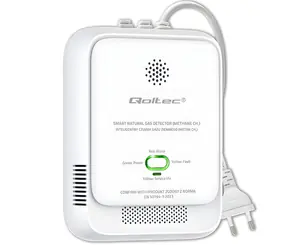 Qoltec detektor úniku zemního plynu CH4 a NG / Detektor plynu / Alarm 85 dB / LED signalizace