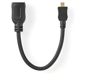 Nedis HDMI kabel Micro HDMI černá / Kabel HDMI / 4K 30 Hz / 10,2 Gbps / Ethernet / 0,20 m