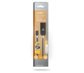 Nedis USB-C adaptér antracit / Adaptér / DisplayPort výstup / USB 3.2 Gen1 / 8K 30Hz / 0,20 m