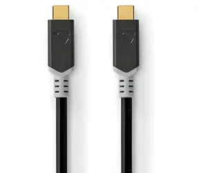 Nedis USB-C antracitová / Datový kabel / USB-C - USB-C / USB 3.2 Gen 2x2 / 100 W / 20 Gbps / 4K 60Hz / 2 m