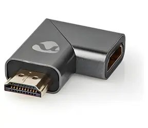 Nedis Adaptér HDMI (F) - HDMI (M) šedá / Adaptér / úhlový 90° / pozlacené konektory / hliník