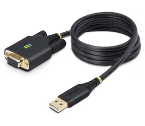 StarTech USB na RS232 null modem černá / Redukce / USB Typ-A > D-Sub DE-9 / 1 m / FTDI FT232R