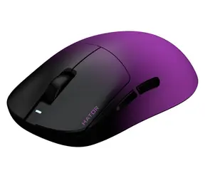 Hator Quasar 3 Ultima 8K fialová / Herní bezdrátová myš / optická / 30000 DPI / 2.4GHz / Bluetooth / USB-C