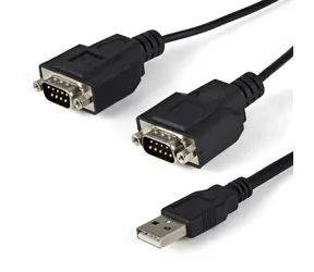 StarTech redukce USB na 2x sériový port černá / Redukce / USB-A - 2x DB-9 / FTDI FT2232D / 2,1 m
