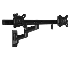 StarTech Nástěnné rameno pro 2 monitory černá / Rameno pro 2 monitory / 15-24" / nosnost 10 kg / rotace 360°