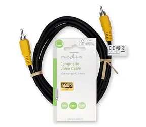 Nedis kompozitní video kabel černá / Video kabel / RCA - RCA / 480p / 2 m