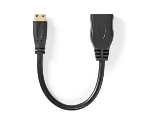 Nedis High Speed HDMI 0,2 m černá / Kabel HDMI mini - HDMI / 4K 30 Hz / 10,2 Gbps / Ethernet