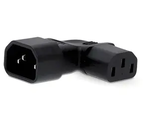 Nedis napájecí adaptér IEC-320-C14/C13 černá / Napájecí adaptér / Úhlový pravý / Poniklované konektory