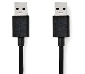 Nedis USB-A - USB-A 3.2 Gen1 2 m černá / USB kabel / 5 Gbps