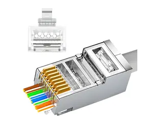 W-STAR Konektor RJ45EZ Cat6A 100ks / Konektor / stíněný FTP / pozlacený 3U / pass through / AWG23-26