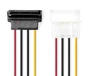 Nedis Molex (M) - SATA 15pin (F) / Napájecí kabel / 0,15 m / pozlacené