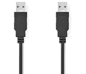 Nedis USB 2.0 kabel černá / Kabel USB / USB-A - USB-A / 480 Mbps / 2 m