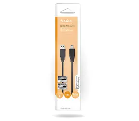 Nedis USB 2.0 kabel černá / Kabel USB / USB-A - Mini-B / 480 Mbps / 1 m