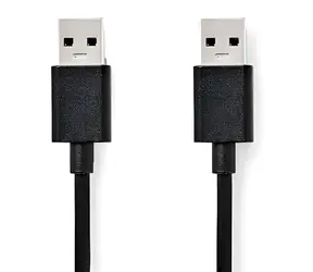 Nedis USB-A - USB-A 3.2 Gen1 1m černá / USB kabel / 5 Gbps