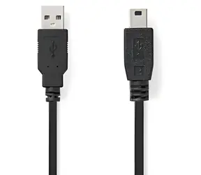 Nedis USB-A - Mini-B černá / Kabel USB / USB 2.0 / 5 m