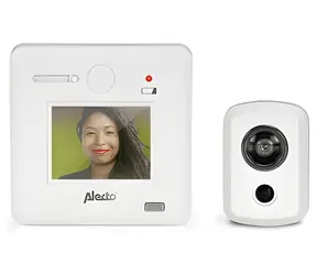 Alecto DC-700 bílá / Digitální dveřní kukátko / LCD displej 2,4" / úhel záběru 120° / 3x AAA baterie