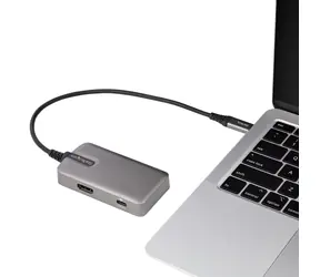StarTech USB-C Multiport Adaptér šedá / USB-C hub / HDMI 4K 60Hz / USB-A 3.2 Gen2 / 2x USB-C 3.1 Gen2