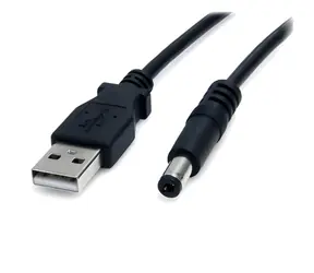 StarTech napájecí kabel USB na Barrel Type M černá / Napájecí kabel / 5 mm / 0,9 m