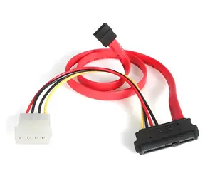 StarTech Kabel SAS 29-pin na SATA + LP4 červený / Kabel / SATA 15-pin / LP4 / 0,46 m