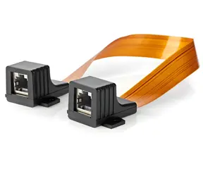Nedis plochý síťový kabel pro okenní rámy černý / Síťový kabel / Cat 5e UTP / RJ45 - RJ45 / 30 cm