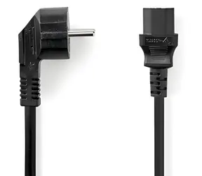 Nedis Napájecí kabel Typ F - IEC-320-C13 úhlový černá / Napájecí kabel / 10 A / 2 m / PVC