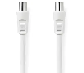 Nedis koaxiální kabel IEC-IEC bílá / Kabel / 75 Ohm / Dvojité stínění / 1,5 m
