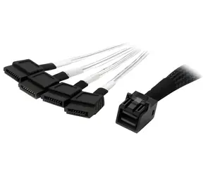 StarTech Mini SAS HD SFF-8643 - 4x SATA 1m / Kabel SAS / SFF-8643 / 4x SATA / černá