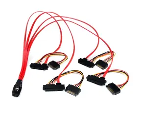 StarTech SFF-8087 na 4x SFF-8482 černá / Kabel SAS / rozbočovací / 0,5 m