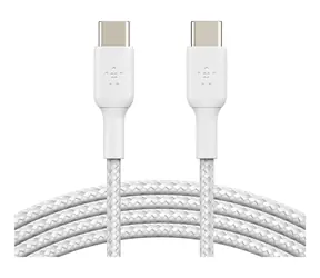 Belkin Opletený kabel USB-C - USB-C bílá / Kabel / 1 m / 2 ks v balení