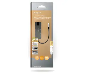 Nedis USB-C dokovací stanice 10-in-1 antracit / Dokovací stanice / RJ45 / HDMI 4K / SD / 100 W PD