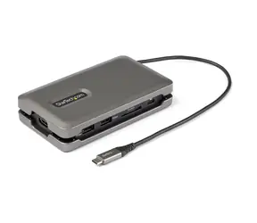StarTech USB-C Multiport Adaptér šedá / USB-C hub / HDMI 4K 60Hz / LAN RJ-45 / 2x USB-A 3.2 Gen2 / čtečka karet