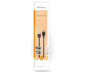 Nedis USB 2.0 prodlužovací kabel černá / Kabel USB / USB-A(M) - USB-A(F) / 480 Mbps / 3 m