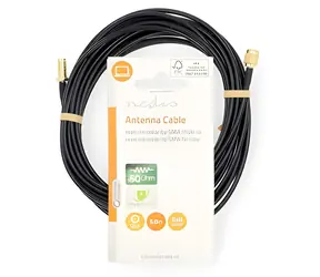 Nedis Anténní kabel RP-SMA (M) - RP-SMA (F) černá / Anténní kabel / 5 m / Pozlacené konektory / 50 Ohm