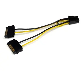 StarTech napájecí kabel SATA na PCIe 6-pin černá / Napájecí kabel / 0,15 m