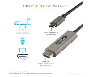 StarTech kabel USB-C na HDMI černá / Kabel / 4K 60Hz / HDR / 4 m