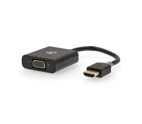 Nedis adaptér HDMI (M) - VGA/USB Micro-B/3,5mm zásuvka antracit / Adaptér / Pozlacené konektory / Přímý