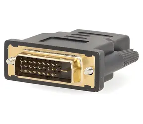 Nedis adaptér DVI-D 24+1 (M) - HDMI (F) antracitová / Adaptér / Pozlacené kontakty / Přímý