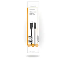 Nedis USB kabel USB-A - Micro-B černá / USB kabel / USB 2.0 / 480 Mbps / 1 m / plochý