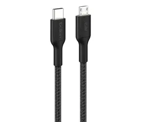 Belkin CAB026hq1MBK černá / Datový kabel / USB-C - Micro-USB / opletený / 1 m