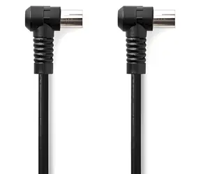 Nedis Koaxiální kabel černá / IEC Zástrčka - Zásuvka / 120 dB / 75 Ohm / 4x Stíněný / 3 m / PVC