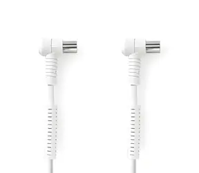 Nedis Koaxiální kabel bílá / Kabel / IEC (Koax) zástrčka - zásuvka / 3 m / 4x stínění / 75 Ohm / 120 dB