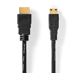 Nedis High Speed HDMI kabel s Ethernetem černá / Kabel HDMI - HDMI Mini / 4K 30 Hz / 10,2 Gbps / 1,5 m