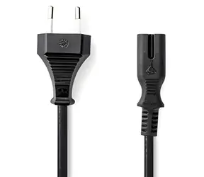 Nedis Napájecí kabel Euro - IEC-320-C7 černá / Napájecí kabel / 2 m / Plochý / PVC